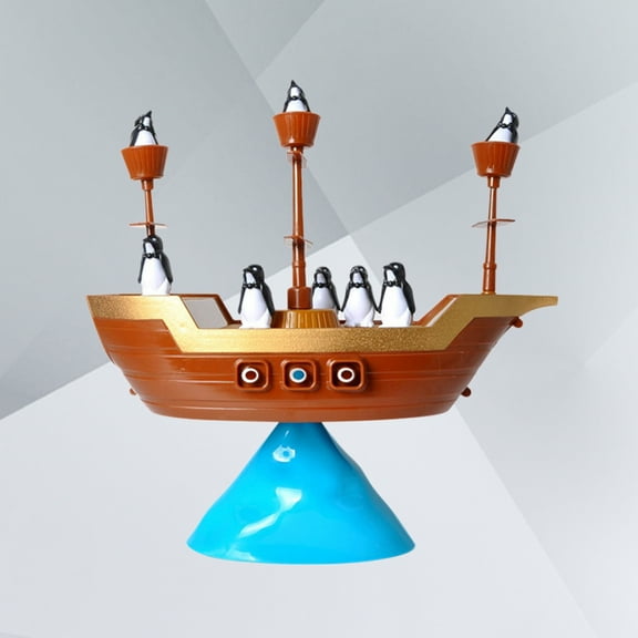 FUEENIRVA Penguin Pirate Boat Balancing Game Multi Colored 1Set Color Sense Training