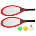 thumbnail image 1 of FUEENIRVA Portable Badminton Set with Red Rackets and Shuttlecocks - Complete Outdoor Sports Kit for Family Fun, 1 of 8