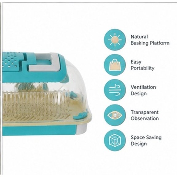 FUEENIRVA Portable Snail Breeding Box with Handle and Basking Platform