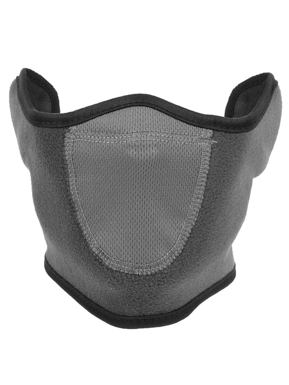 Windproof Ear Warmers Face Towel Reusable Grey Facial Mask for Outdoor Riding