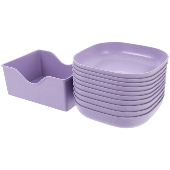 FUEENIRVA Purple Wheat Straw Dinner Plate for Storage and Portable Small Plate for Snacks and Desserts 7.5 inches