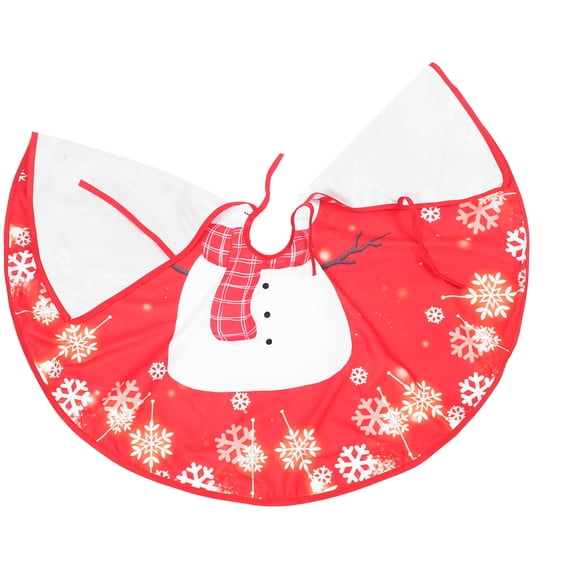 FUEENIRVA Red Cloth Christmas Tree Skirt Decorative Tree Collar for Party Decoration and Festive Home Decor