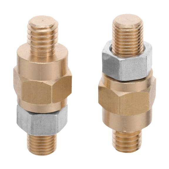 FUEENIRVA Side Post Battery Terminal Bolt Extender 3/8mm Brass 2pcs Golden