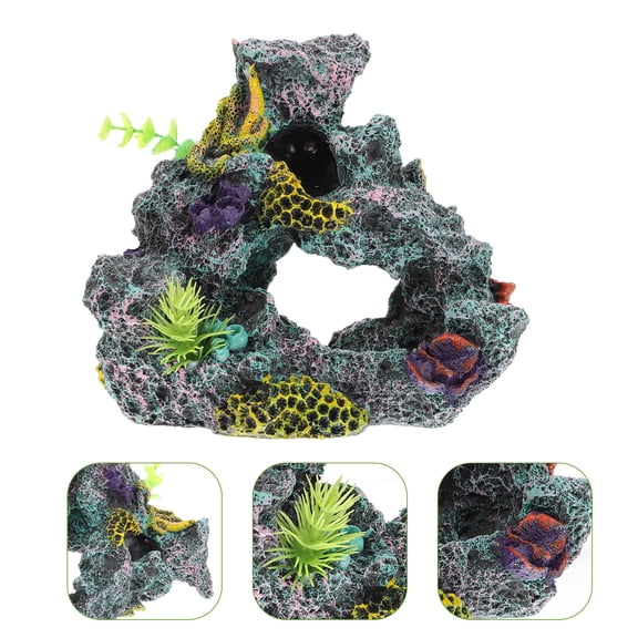 FUEENIRVA Aquarium Coral Reef Ornament, Resin Simulation Reef Decor for Fish Landscape, Home Aquarium Decoration