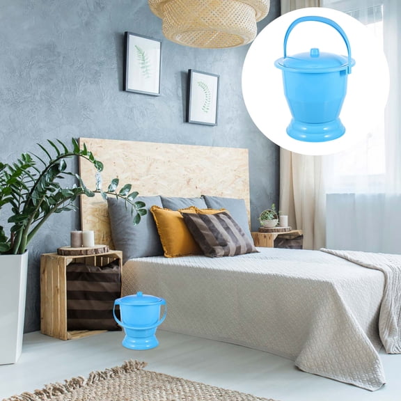 FUEENIRVA Adult Urinal Potty Plastic Chamber Pot with Cover Easy to Clean