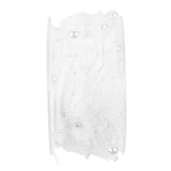 FUEENIRVA White Beaded Lace Ribbon for Sewing, Clothing, Craft Projects, Hair Bows, and Accessories Supplies
