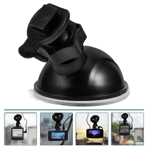 FUEENIRVA Portable Car Camera Mount, Cup Windshield Dashboard Holder with Adjustable Angle, Black, for Dash