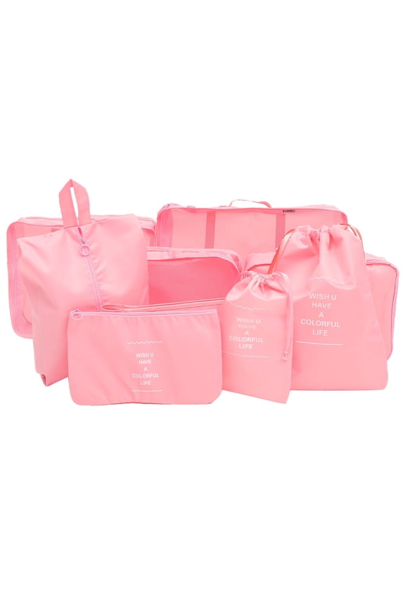 Pink Waterproof Travel Storage Bags for Luggage Organization