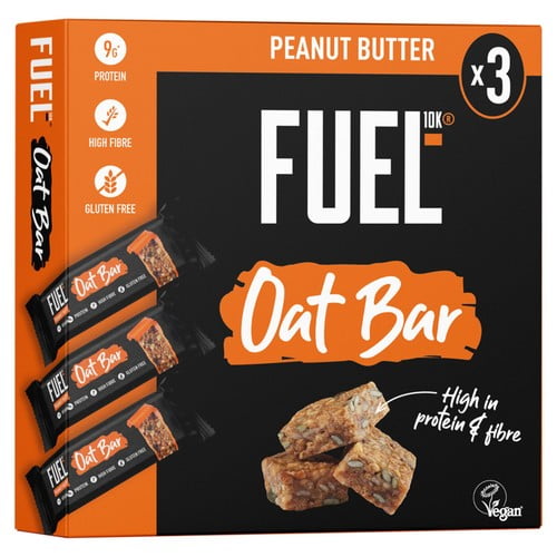 FUEL 10K Peanut Butter Protein Cereal Oat Bars 3 x 45g, British Import (Pack of 3)