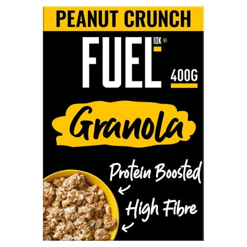 FUEL 10K Peanut Crunch Protein Granola Breakfast Cereal 400g, British Import (Pack of 3)