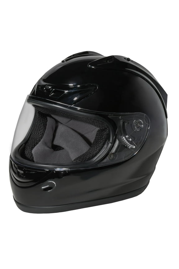 FUEL Adult Full-Face Motorcycle Helmet DOT Approved Gloss Black, Large