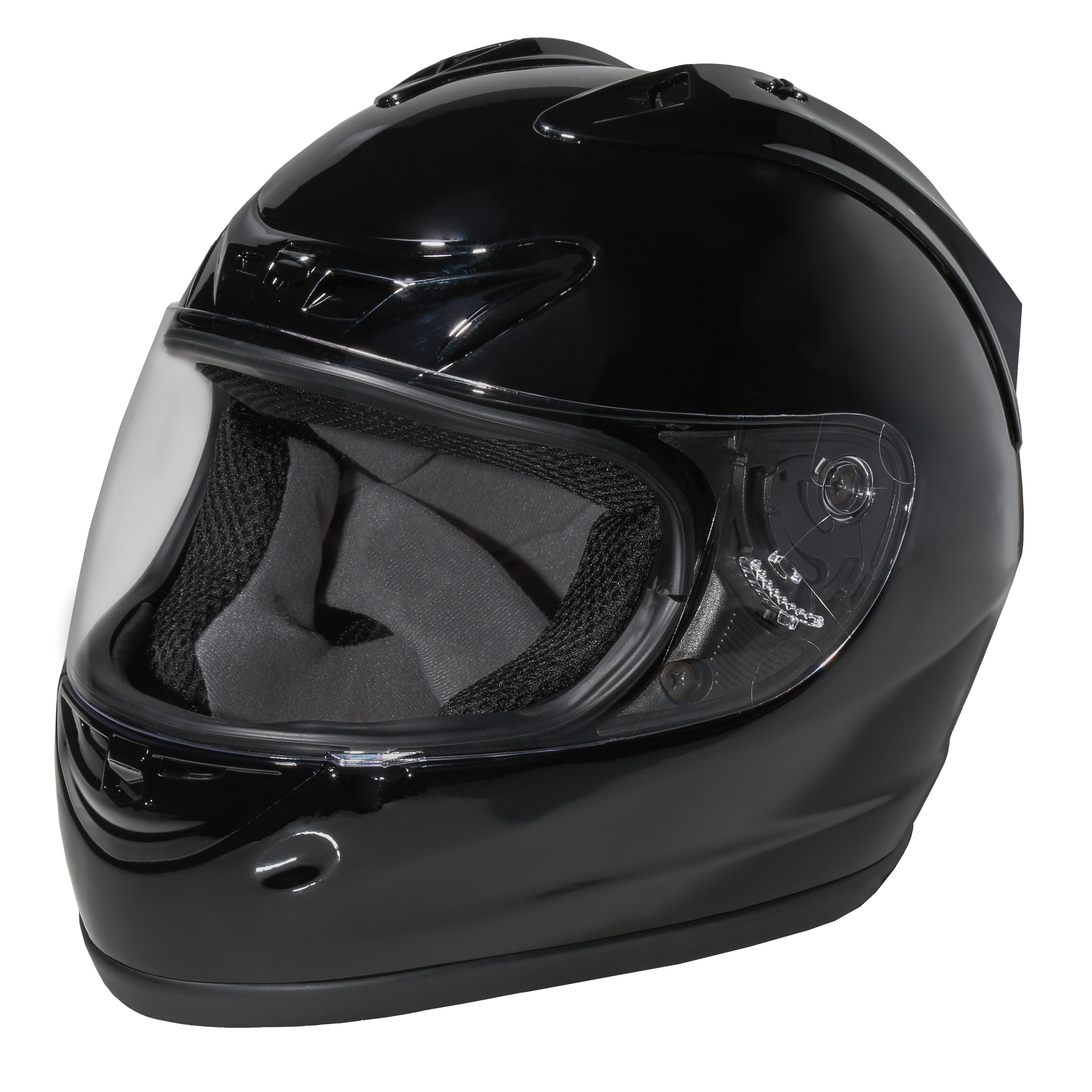 FUEL Adult FullFace Motorcycle Helmet DOT Approved GlossBlack, Medium