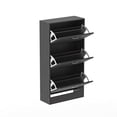 thumbnail image 1 of FUFU&GAGA 3-Tier Shoes Cabinet Black, 1 of 5