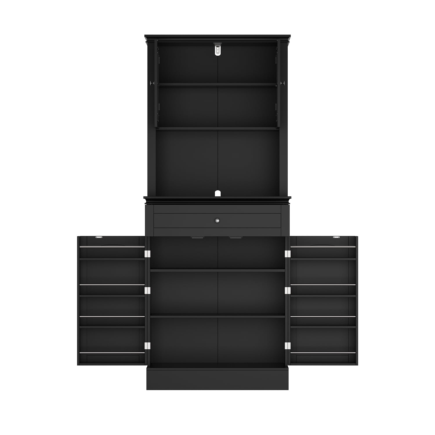 FUFU&GAGA 4Door Kitchen Pantry Cupboard Storage with Acrylic