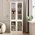 thumbnail image 1 of KULAGAGA 4-Door Kitchen Pantry Display Cabinet Bookcase with 5 Tier Shelves,31.5" Wide, 1 of 6