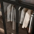 thumbnail image 1 of FUFU&GAGA 47.2" Wide Armoire LED Light All Glass Door Closet Cabinet Wardrobe Black, 1 of 5