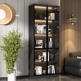 thumbnail image 1 of KULAGAGA Bookcases Organizer with LED Lights, Heavy Duty Display Cabinet with Glass Door for Living Room, 31.5" Wide, 1 of 7
