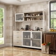 thumbnail image 1 of FUFU&GAGA 59"W Kitchen Cabinet Pantry with Sleek Design & Ample Storage - 59"W 68.5"H Oak, 1 of 5