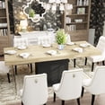thumbnail image 1 of KULAGAGA  6-8 People Modern Extendible Dining Table, Rectangular Space-Saving Expandable Dining Table, Oak&White, 1 of 7