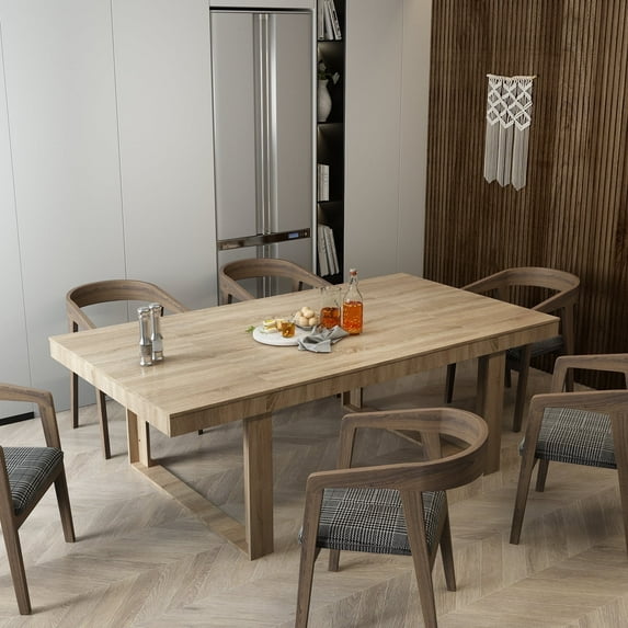 KULAGAGA Kitchen Dining Table for 6-8 People, Rectangular Meeting Table, 86.8"W x 47.2"D, Oak