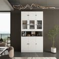 thumbnail image 1 of KULAGAGA Kitchen Pantry Storage Cabinet, 87.8"H Freestanding Storage Cabinet Cupboard for Home Office Living Room, Whiet, 1 of 10