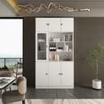thumbnail image 1 of FUFU&GAGA Kitchen Pantry Storage Cabinet, 87.8"H Freestanding Storage Cabinet Cupboard for Home Office Living Room, Whiet, 1 of 8