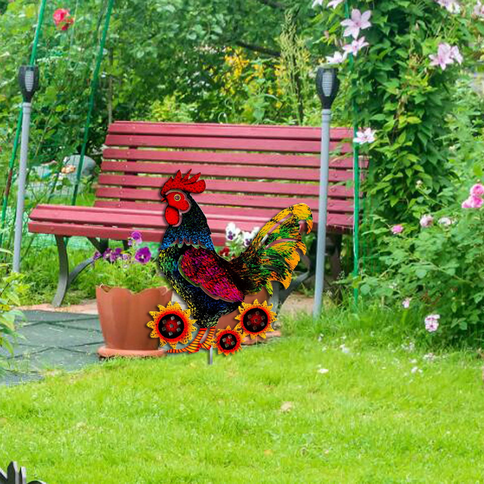 FUFUDDK Clearance Sale， a Heart Stake Metal Gardening Decorating