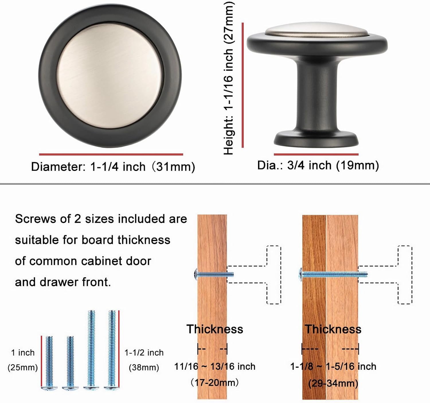 Single Hole Cabinet Pulls