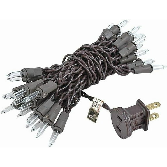 FUGEE-13.5 Feet 35 Bulb Clear Mini Light String on Brown Wire, Non ...