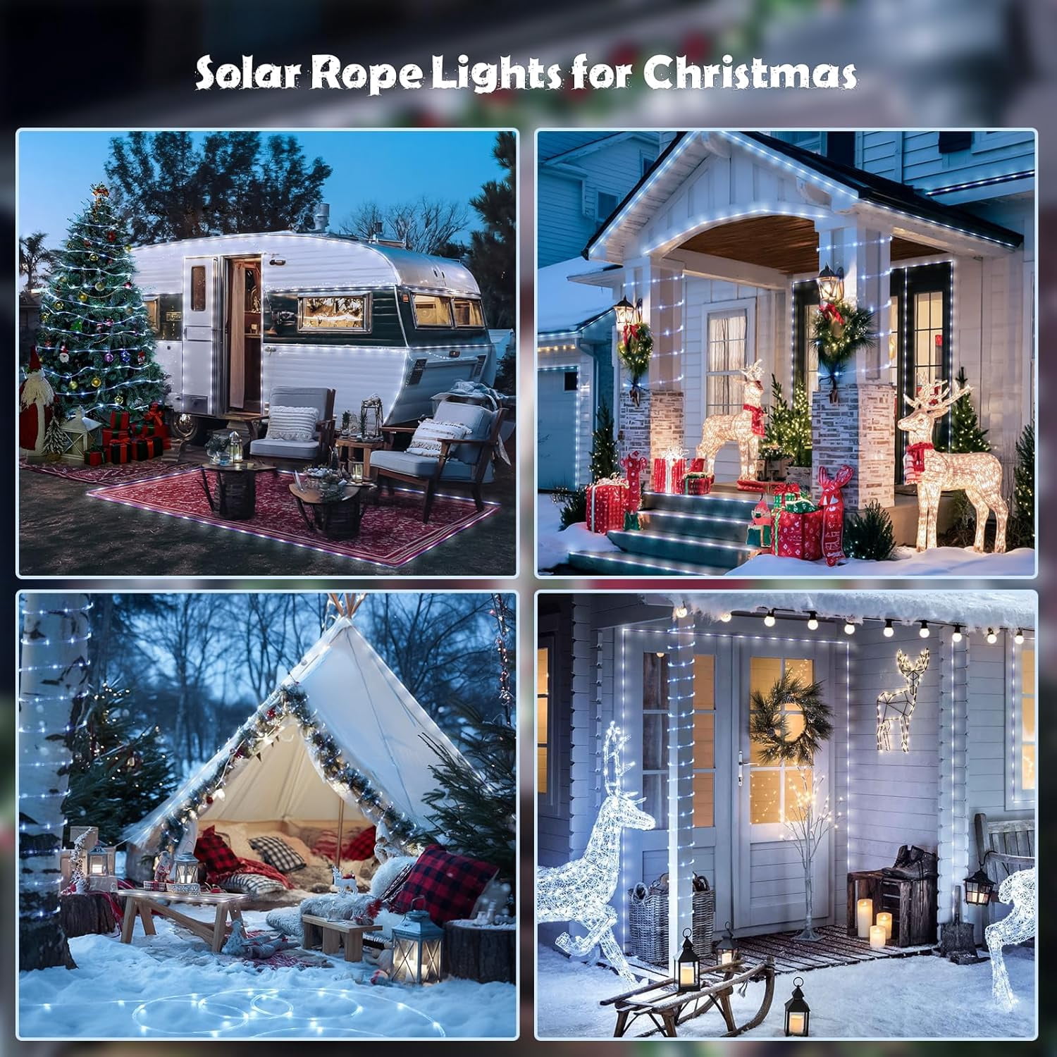 Led Walkway Rope FUGEE-2 Pack 100 LED Solar Rope Lights, 33ft 8 Modes Waterproof LED ...
