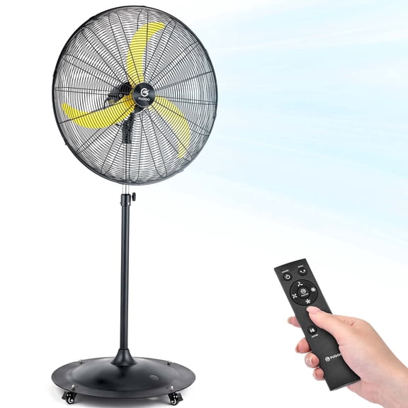 FUGOO 30Inch Outdoor Pedestal Fan , 8800 CFM, 4 Speed, Remote Control