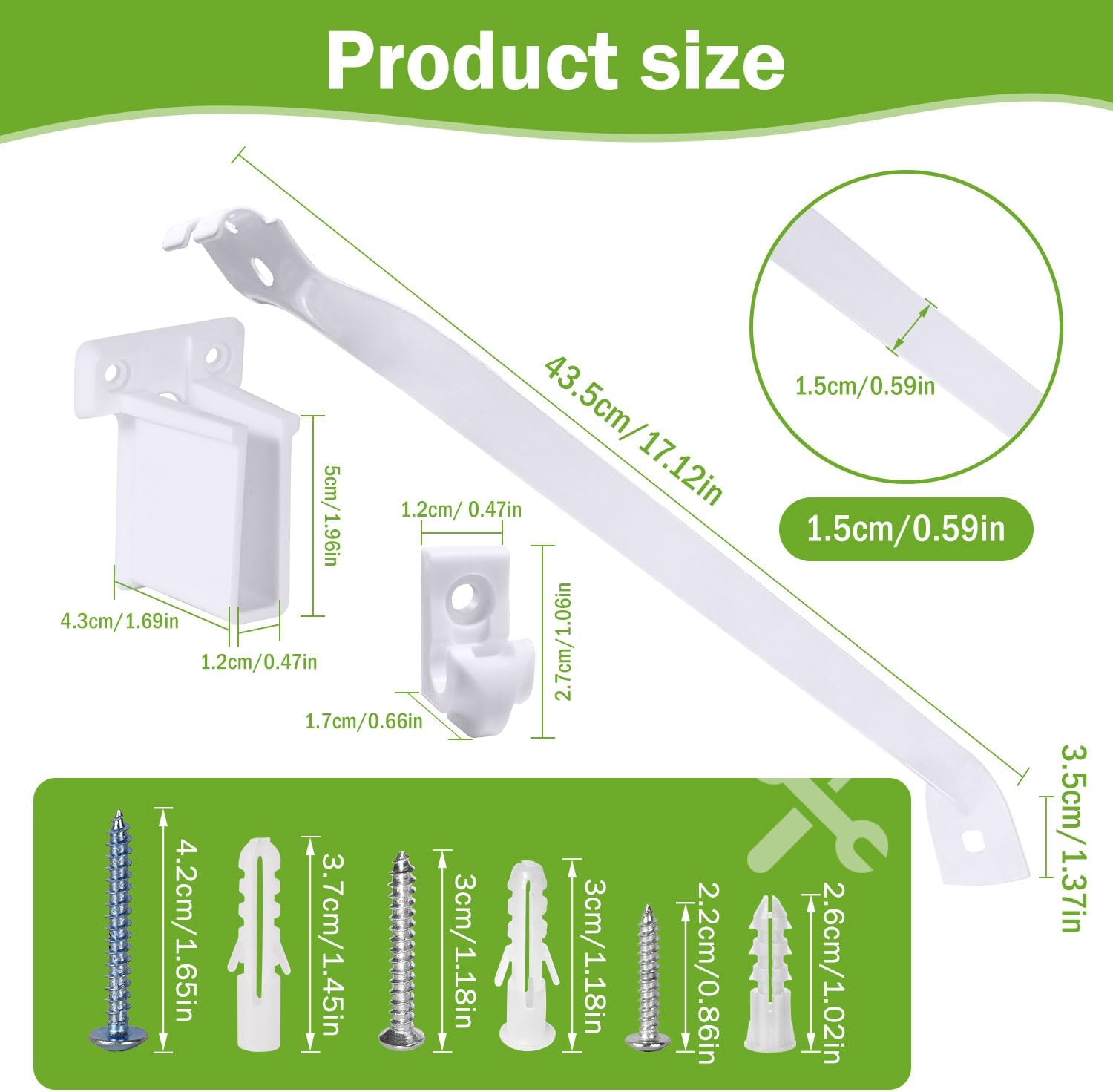 FUGee-12 Inch Wire Shelf Brackets Set, 3 Pack Metal Shelf Supports + 6 ...