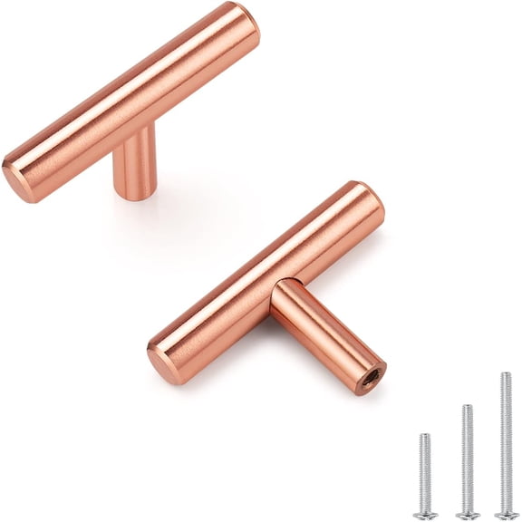 FUGee-20 Pack Rose Gold Cabinet Handles and Knobs - Single Hole Solid Stainless Steel Kitchen Cabinet Hardware Pulls for Drawers, Dressers & Cabinets - Modern Cabinet Door Handles
