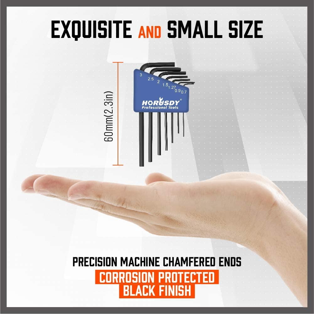 Mini Allen Keys FUGee-7-Piece Mini Hex Key Metric Set, L Shape Allen Wrench, 0.7mm, 0 ...