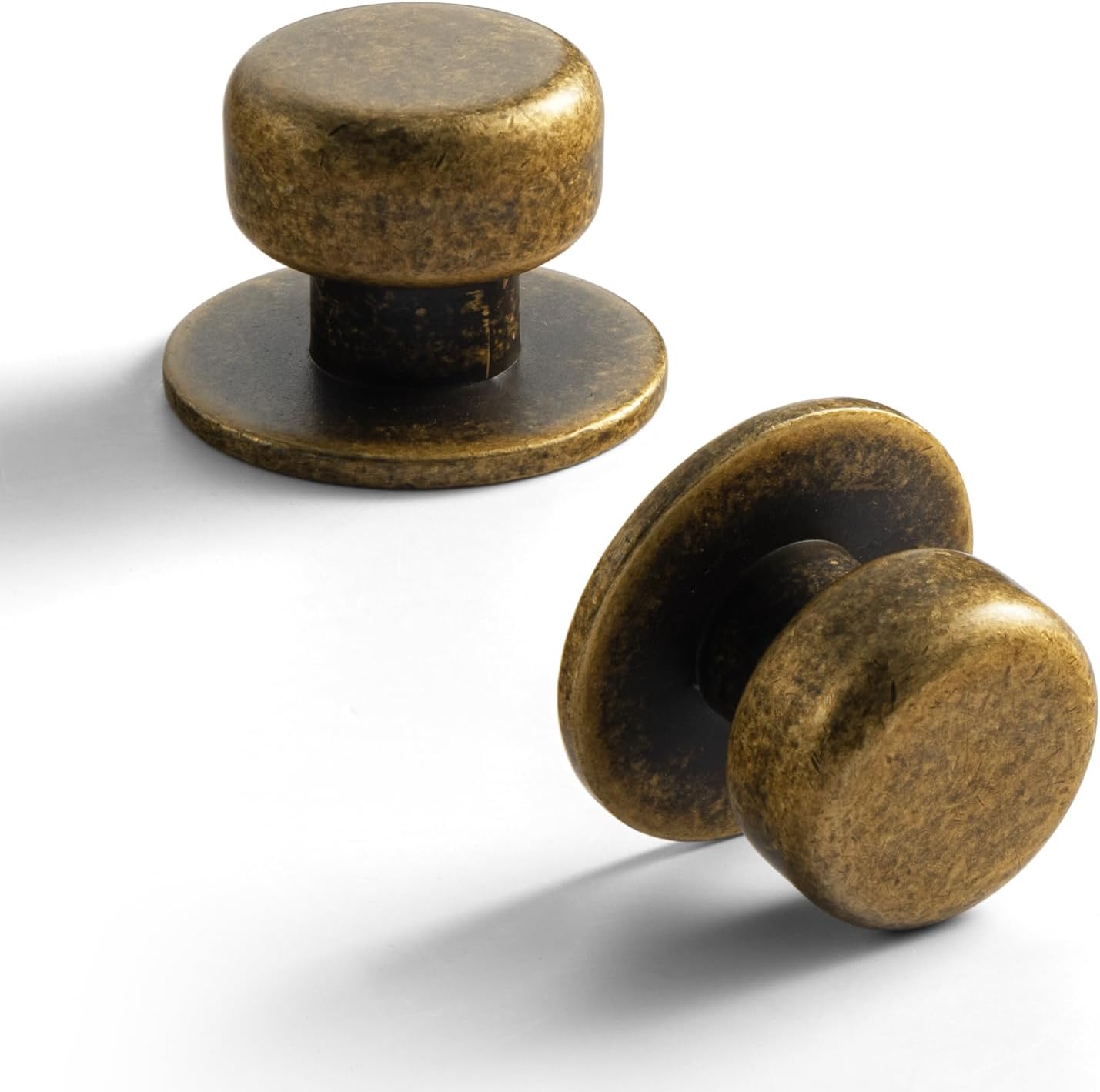 6-Pack Antique Brass Zinc Alloy Cabinet Knobs – Square Single-Hole Drawer Pulls, Vintage Rustic Finish, With M4 Screws For Cabinets & Dressers