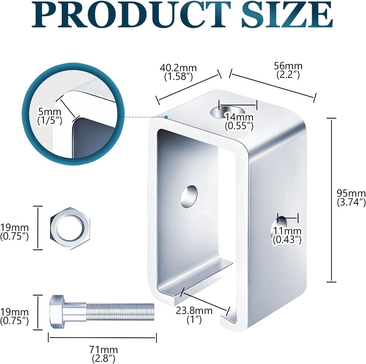 Struct Support Bracket FUGee-Channel Trolley Track Hanger Bracket for UNISTRUT Strut Channel ...