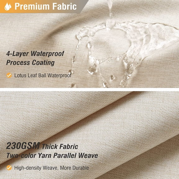 FUGee-Fabric Shower Curtain, Linen Textured Heavy Duty Polyester Cloth Shower Curtain Set with Plastic Hooks, Blush, 54x78