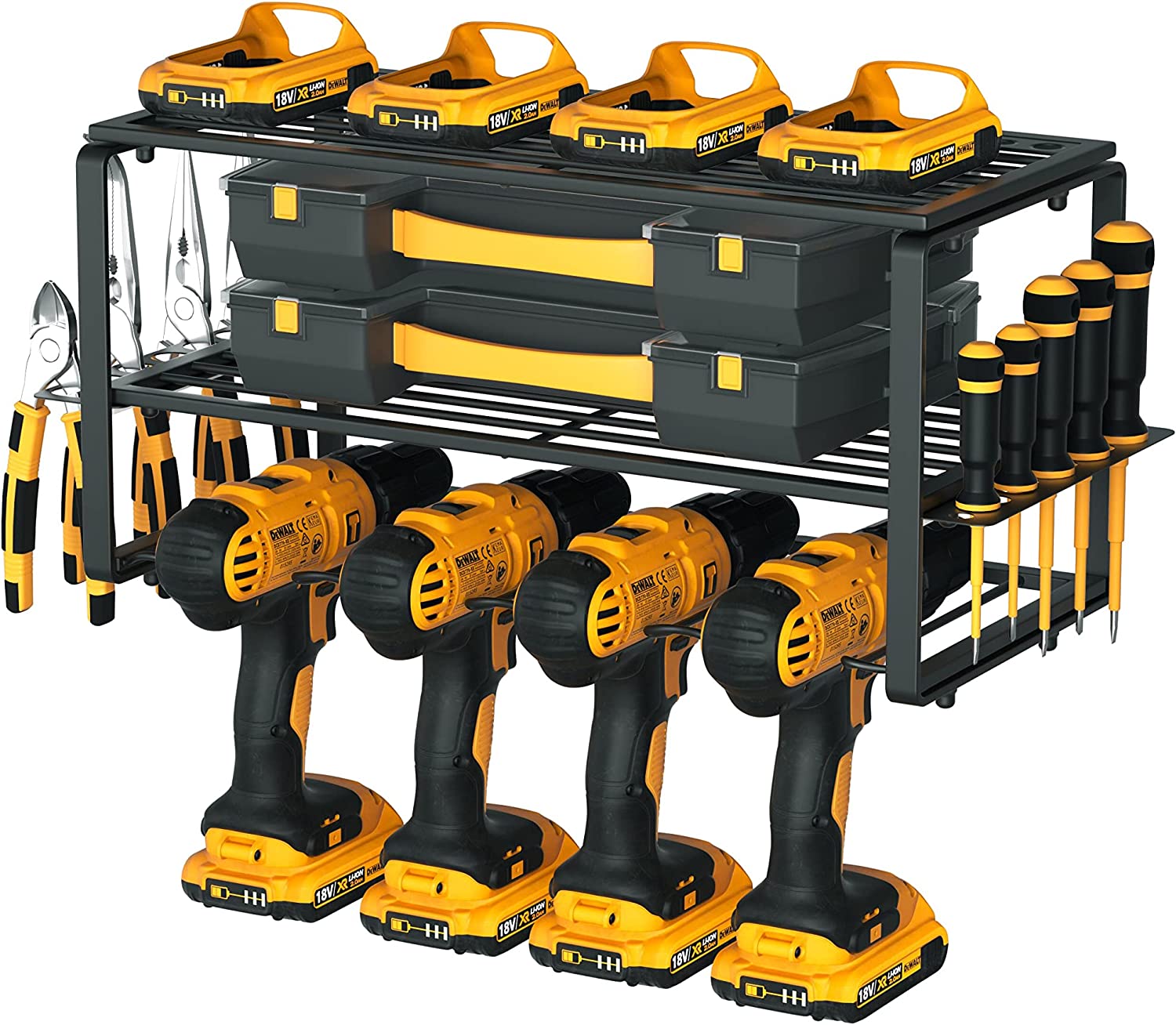 FUHUIM Power Tool Organizer Drill Holder Wall Mount Cordless Drill