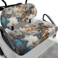 thumbnail image 1 of FUIALDOLG 2PCS Golf Cart Seat Covers, Cute Cat Butterfly Flower Print Breathable Front and Rear Seat Cushion Cover Fits for Ezgo Club Car Golf Cart Original Regular Seats, No Stapler, 1 of 8