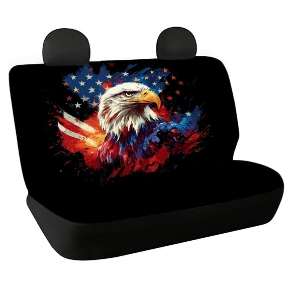 FUIALDOLG 4th of July Non-Slip Replacement Seat Protectors Set of 2 Waterproof All Weather Car Back Seat Cover for Auto Car Interior