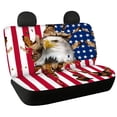 thumbnail image 1 of FUIALDOLG 4th of July Rear Bench Seat Covers Featuring Bald Eagle Flag, 2 Piece Non-Slip Back Seat Covers for SUV and Automotive, 1 of 4