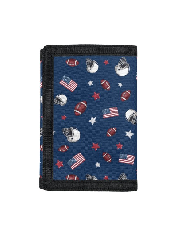 4th of July Trifold Clutch Coin Pouch, Lightweight Elastic Polyester Toddler Wallet for Outdoor Sports and Daily Use