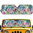 thumbnail image 1 of FUIALDOLG Accordion Car Windshield Sun Shade, Tropical Watercolor Flower Leaves Car Sun Visor to Protect UV Rays, Foldable Automotive Windshield Sunshades - 52.95" x 16.14", 1 of 7