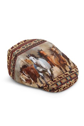 Adjustable Beret Hat, Running Wild Horses Print Polyester Wrinkle-Resistant Lightweight Newsboy Hat for Driving Street Summer