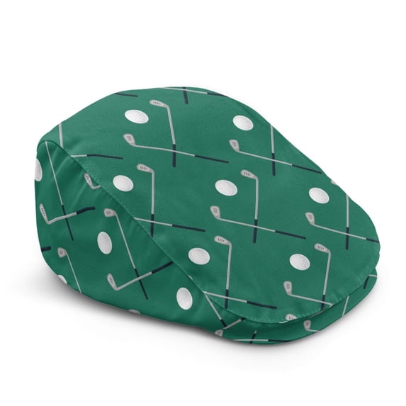 FUIALDOLG All Season Beret, Golf Club & Golf Ball Pattern Polyester Wrinkle-Resistant Lightweight Beret Hat for Casual Outings Golf Travel
