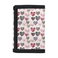thumbnail image 1 of FUIALDOLG Animal Print Heart Art Trifold Card Wallet, Polyester Children's Wallet for Outdoor Sports, Zipper Closure Lightweight Small Purse, 1 of 6