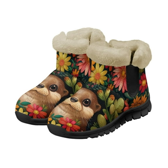 FUIALDOLG Ankle Boots for Women Water Resistant Winter Boots Comfortable Trending Shoes Lace Up Duck Boots Warm Bold Winter Boots for Outdoor