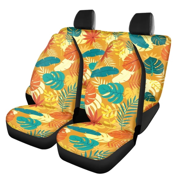 FUIALDOLG Autumn Leaf Glow Car Seat Covers 3 Pack Car Interior Accessories Set Washable Lightweight Suitable for Truck Trucks