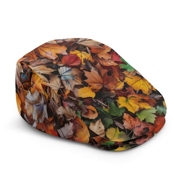 FUIALDOLG Autumn Leaf Pattern Beret Hat, Anti-Crease Adjustable Newsboy Hat Light Newsboy Hats for Driving Summer