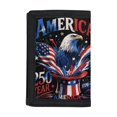thumbnail image 1 of FUIALDOLG Bald Eagle Patriotic Print Children's Wallet, Polyester Trifold Pouch for School, Thin Portable Trifold Card Wallet, 1 of 7